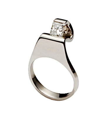 Hold Hands Ring .70ct Princess Cut Diamond | Platinum - Click Image to Close